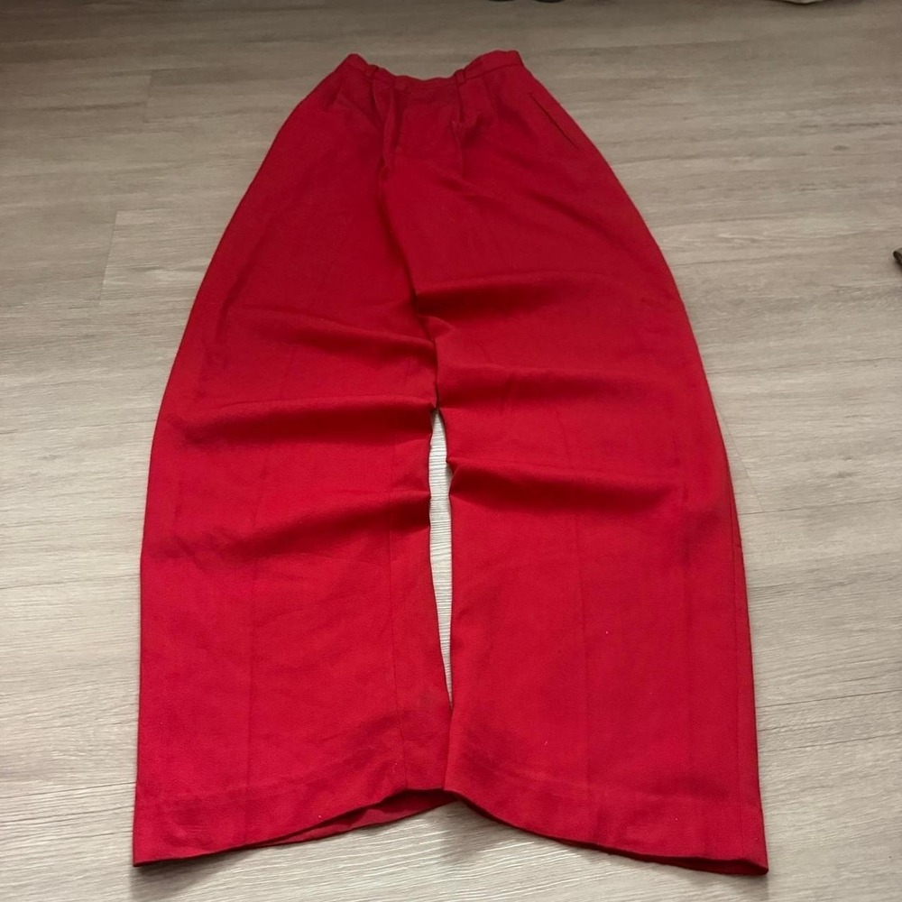 22x32 Women's Red Pleated Baggy Wide Leg Dress Pants Y2K